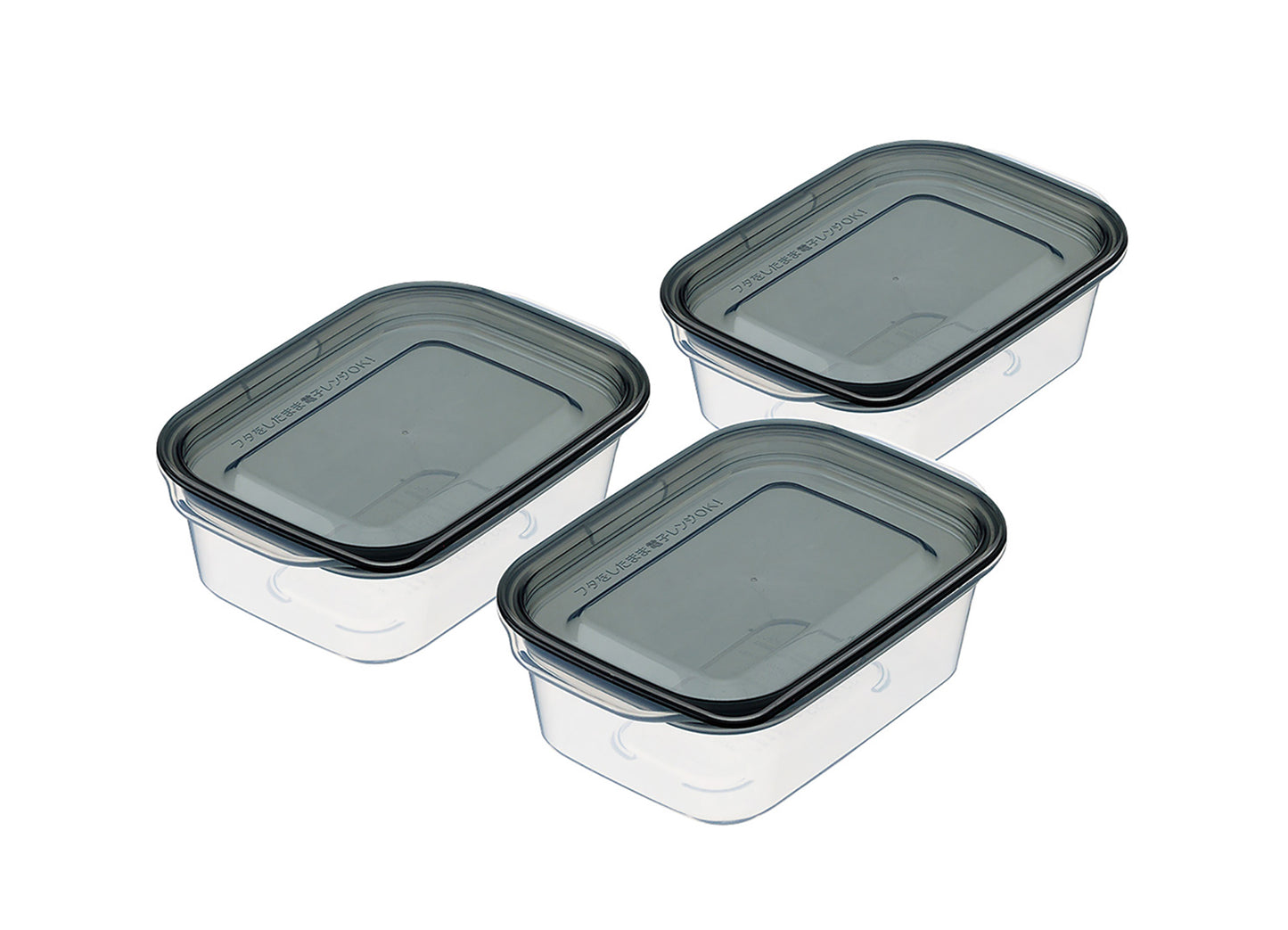 保存容器 楽ちんパック 角型 180ml 3個組 クリアー ブラック イノマタ化学