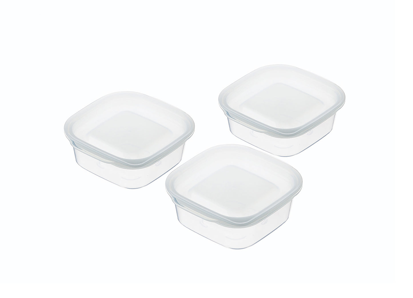 保存容器 楽ちんパック スクエア 90ml 3個組 クリアー ホワイト イノマタ化学