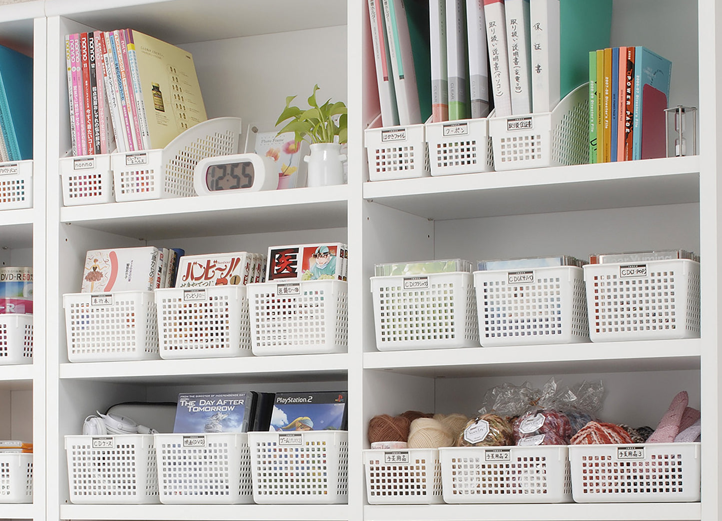 イノマタ化学 ネームバスケット ワイド ホワイト