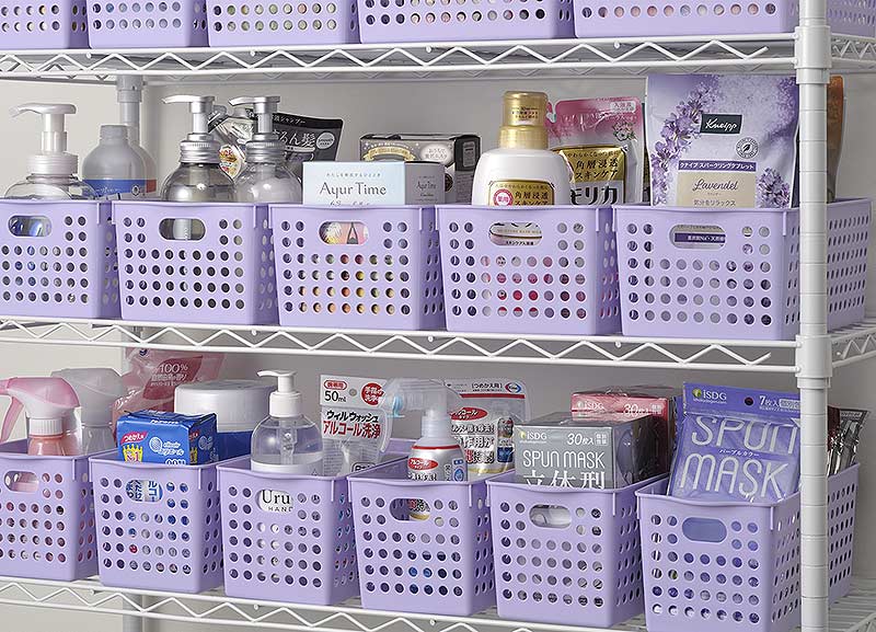 イノマタ化学 ストックバスケットB5 ライトパープル