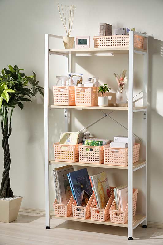 イノマタ化学 ストックバスケットA4 ライトピンク