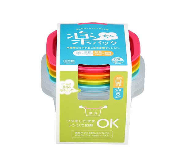 イノマタ化学 楽ちんパック 角型 270ml 4色組