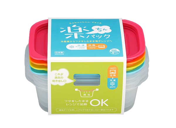 イノマタ化学 楽ちんパック 角型 850ml 4色組