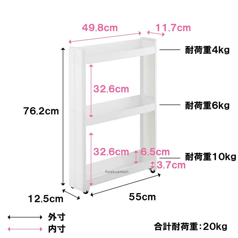 不動技研 スマートワゴンFit 55-3段 F2546