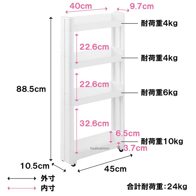 不動技研 スマートワゴンFit W100 45-4段 F2571