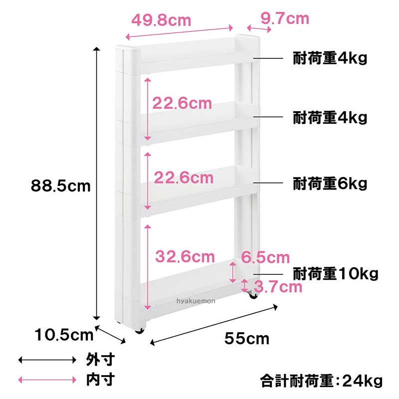 不動技研 スマートワゴンFit W100 55-4段 F2573